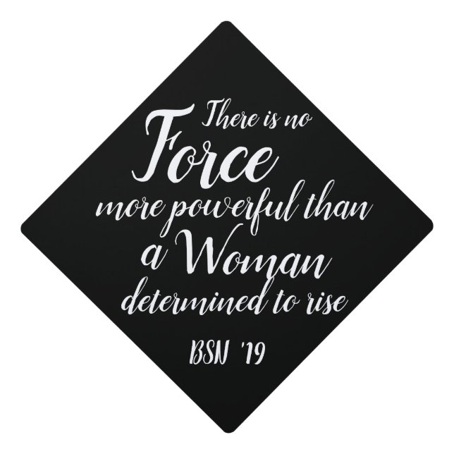 Poweful Woman | Custom Class Year Graduation Cap Topper (Front)