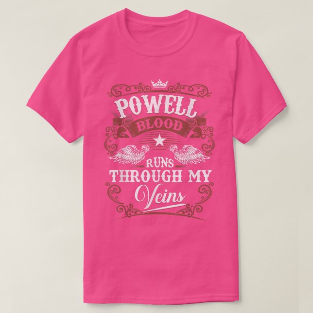 POWELL Blood Runs Through My Veins POWELL Family V T-Shirt (Design Front)