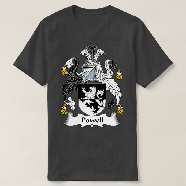 Powell Coat of Arms Family Crest  T-Shirt (Design Front)