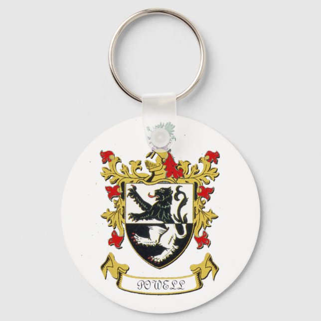 Powell Family Coat of Arms Keychain (Front)