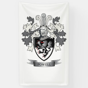 Powell Family Crest Coat of Arms Banner