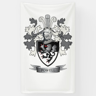 Powell Family Crest Coat of Arms Banner