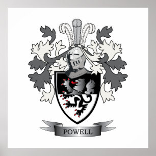 Powell Family Crest Coat of Arms Poster