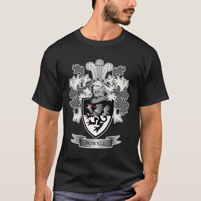 Powell Family Crest Coat of Arms T-Shirt (Front)