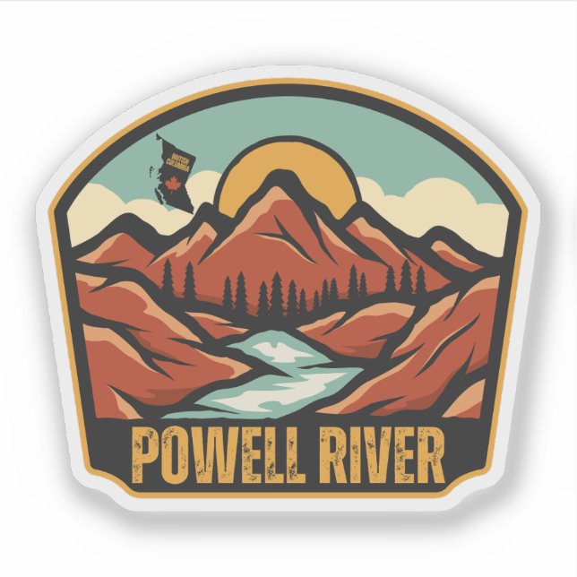 Powell River, British Columbia Sticker (Front)