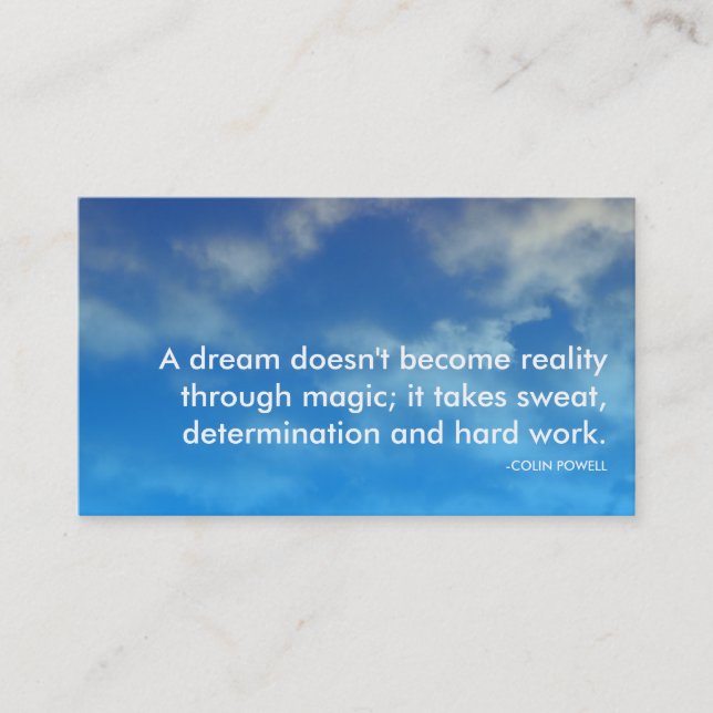 powell success quote business card (Front)