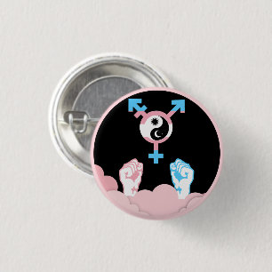 Power and Balance Sun and Moon Transgender Symbol Button