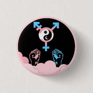 Power and Balance Sun and Moon Transgender Symbol Button