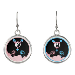 Power and Balance Sun and Moon Transgender Symbol Earrings