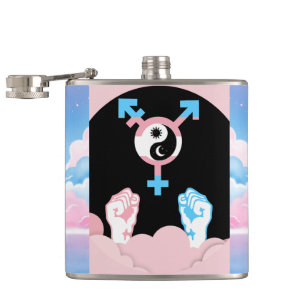 Power and Balance Sun and Moon Transgender Symbol Flask