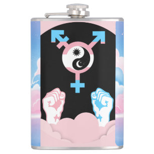 Power and Balance Sun and Moon Transgender Symbol Flask
