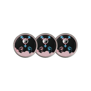 Power and Balance Sun and Moon Transgender Symbol Golf Ball Marker