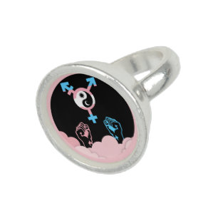Power and Balance Sun and Moon Transgender Symbol Ring