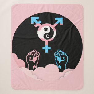 Power and Balance Sun and Moon Transgender Symbol Sherpa Blanket