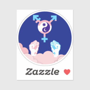 Power and Balance Sun and Moon Transgender Symbol Sticker