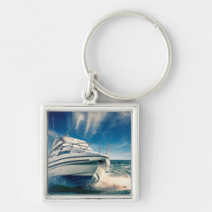 Power Boat Coming Into Chichester Harbour Keychain