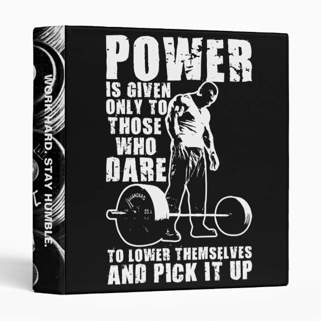 POWER - Bodybuilding Motivational 3 Ring Binder (Front/Spine)