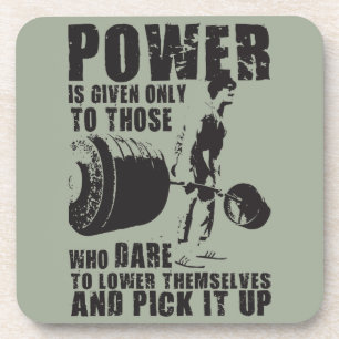 POWER - Bodybuilding Motivational Coaster
