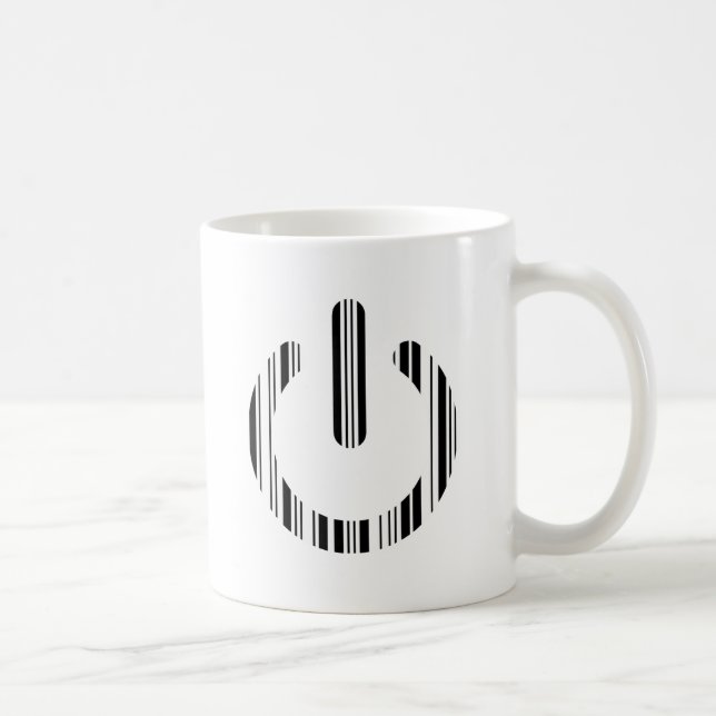 POWER BUTTON BAR CODE Power-Up Pattern Design Coffee Mug (Right)