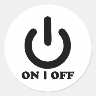 Power button classic round sticker