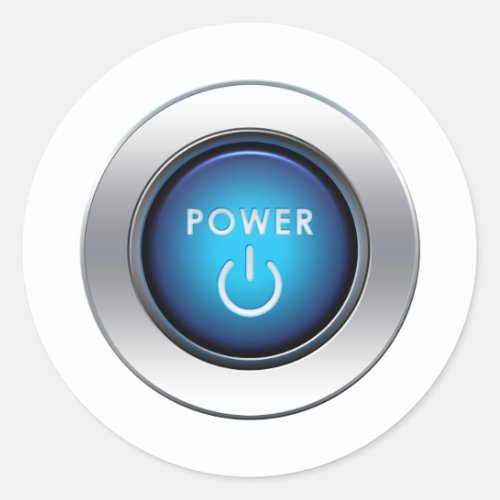 Power Button Classic Round Sticker