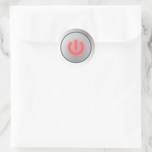 Power Button Classic Round Sticker | Zazzle