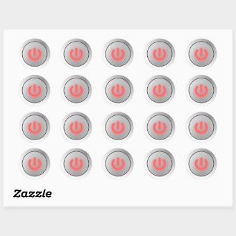 Power Button Classic Round Sticker | Zazzle