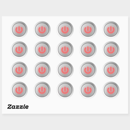 Power Button Classic Round Sticker | Zazzle
