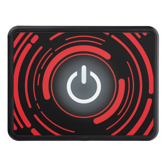 Power Button Glow Red Team Hitch Cover (Front)