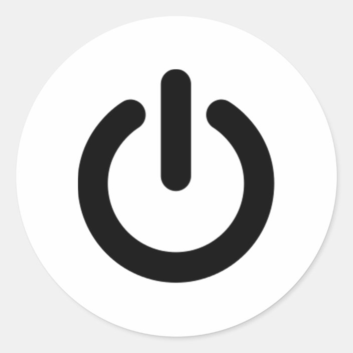 Power Button Symbol Classic Round Sticker