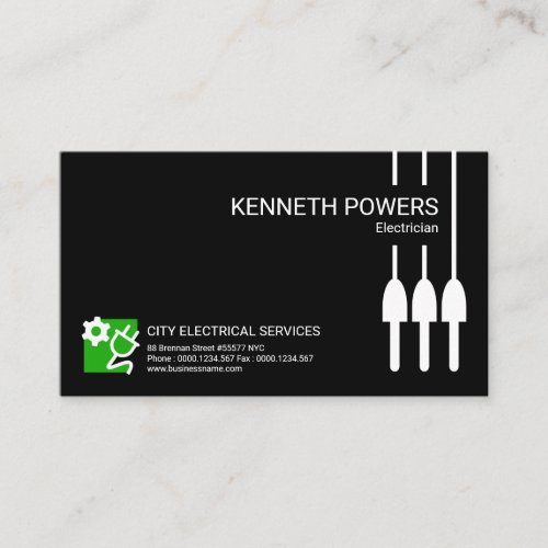 Power Cables Placard Minimalist Plain Electrician Business Card