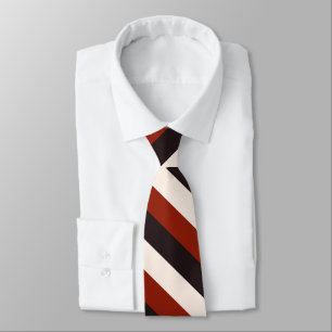 Power Casual Red Black White Stripe Neck Tie
