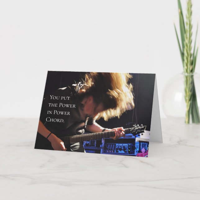 Power Chord Guitarist Birthday Card (Front)