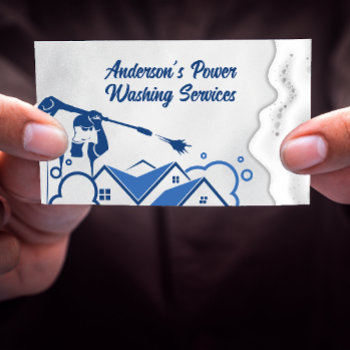 Power Cleaner Washing | Soap Suds Business Card by lovely_businesscards at Zazzle