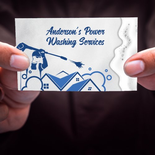 Power Cleaner Washing  Soap Suds Business Card