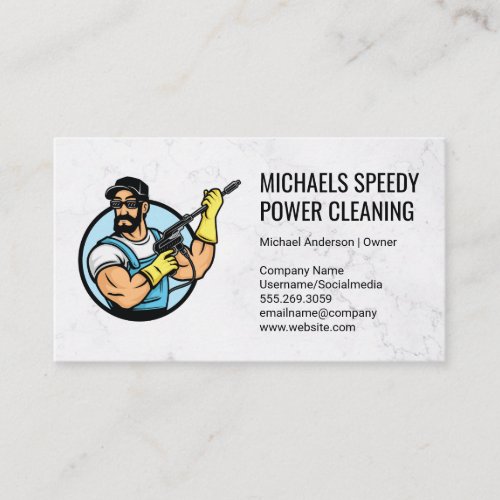 Power Cleaning Logo  Clean Services Business Card