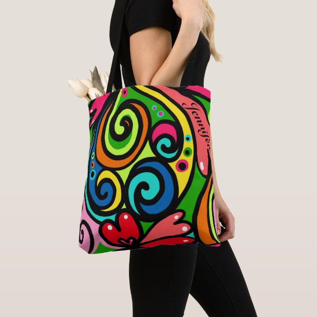Power Colors Abstract Pattern Super Fun  Tote Bag (Close Up)