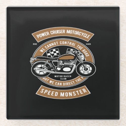 power cruiser motorcycle speed monster glass coaster