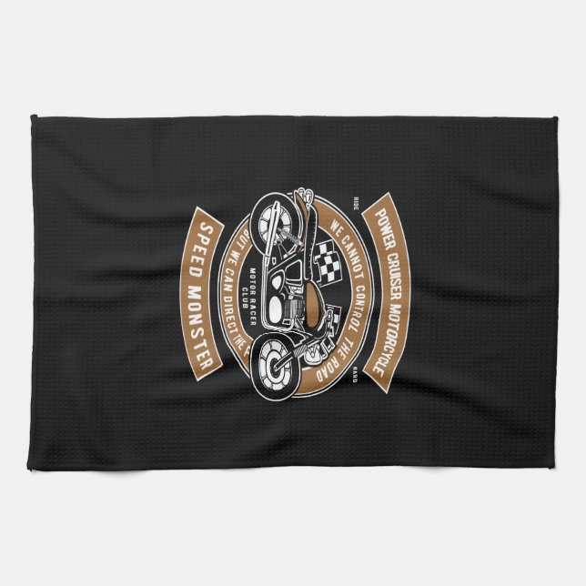 power cruiser motorcycle speed monster kitchen towel (Horizontal)