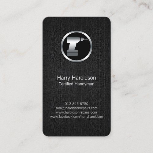 Power Drill con BlackGrunge Handyman BusinessCard Business Card