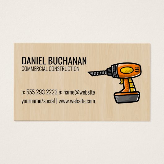 Power Drill | Wood Background (Front)