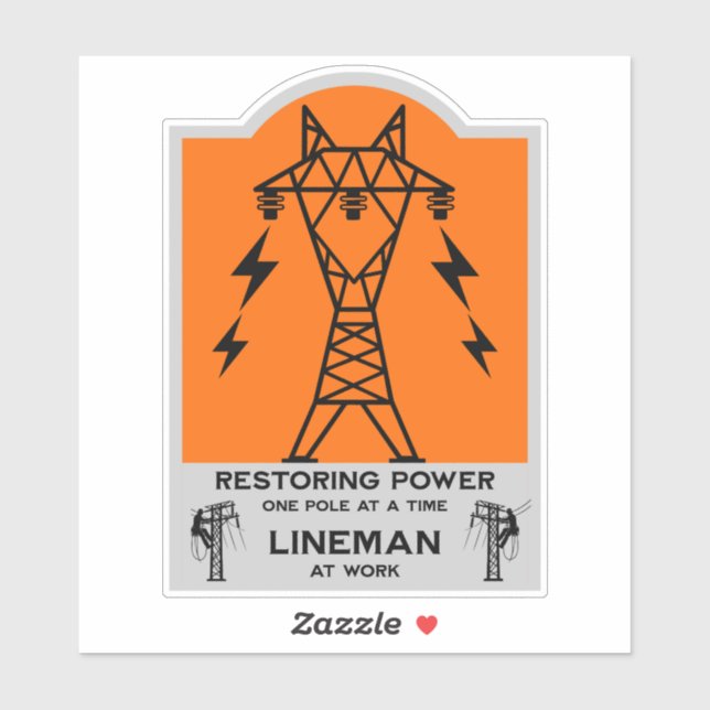Power Electrical Lineman Gift Sticker (Sheet)