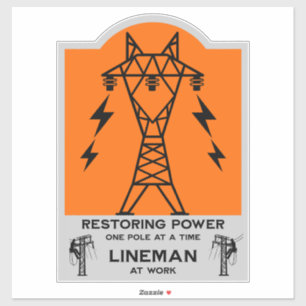 Power Electrical Lineman Gift Sticker