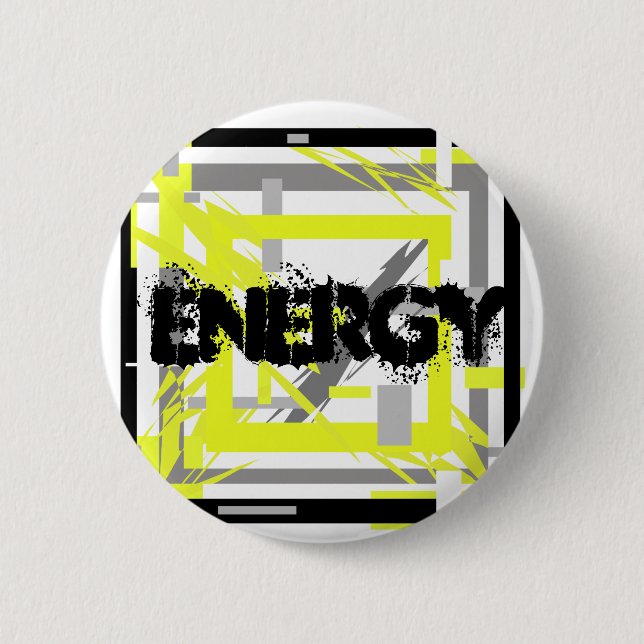 Power Energy Abstract Art Button (Front)