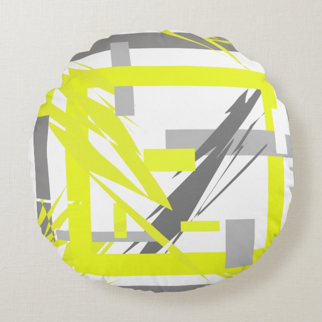 Power Energy Abstract Art Round Pillow (Front)