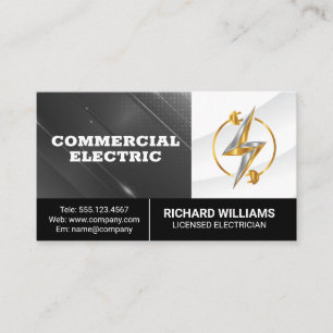 Power Energy Logo Electrician Business Card