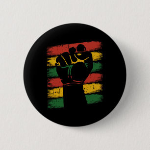 Power Fist Juneteenth Cool Melanin Pride African A Button