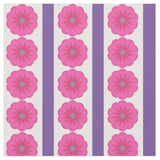 Power Flower Stripe bright pink purple small Fabric