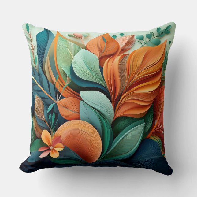 Power flower throw pillow (Front)