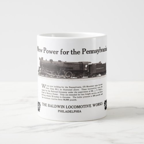 Power For The Pennsylvania Railroad 1926 Jumbo Mug